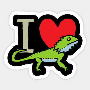 I Love Bearded Dragons Sticker